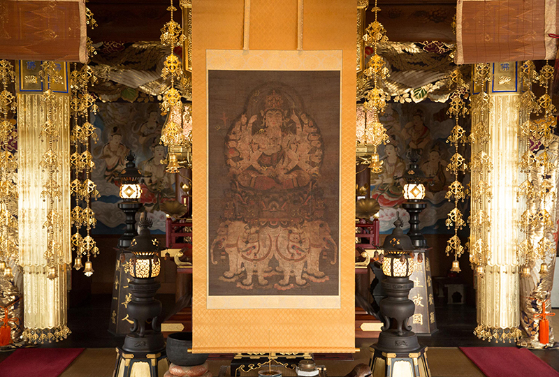 Jikoji Temple Color on Silk Image of Fugen Enmei